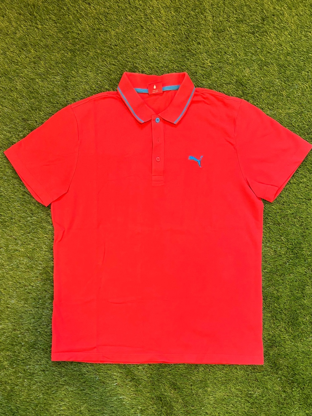 Puma Red & Blue Logo Polo Shirt Men’s Large
